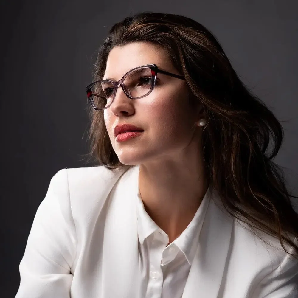 NEW Di Valdi DVO8206 Cat eye gray clear - Eyeglasses frame